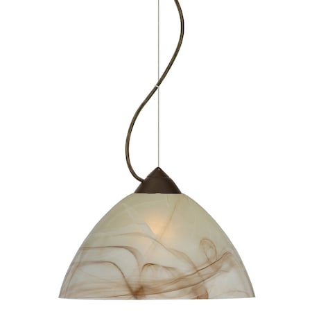 Tessa Cord Pendant, Mocha, Bronze Finish, 1x75W Incandescent